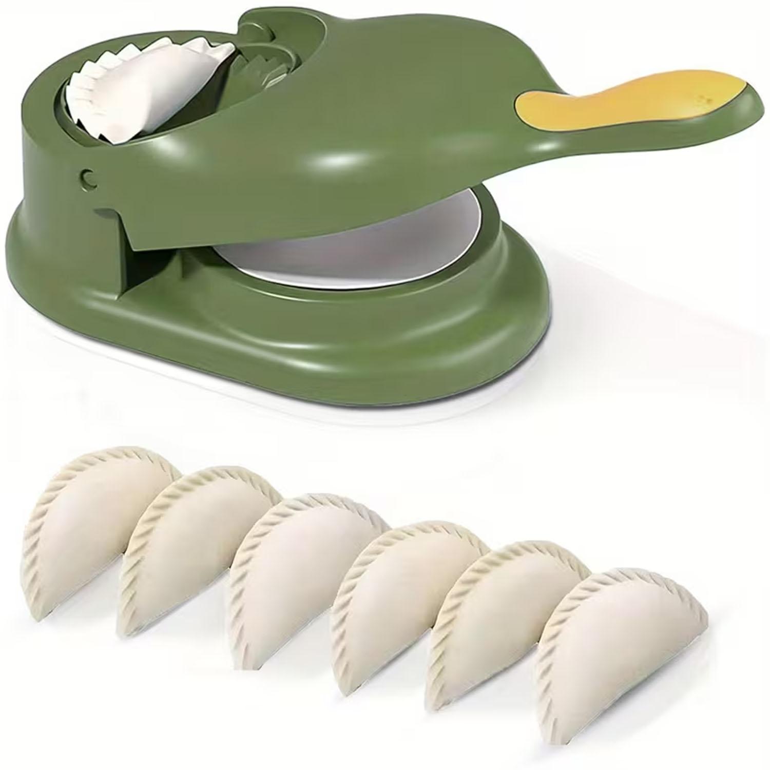 Two-In-One Dumpling Maker Kit, Kitchen Gadgets, Fully Automatic Manual Wrapper Pressing Machine, Ideal for Egg & Steamed Dumplings, Includes Molds