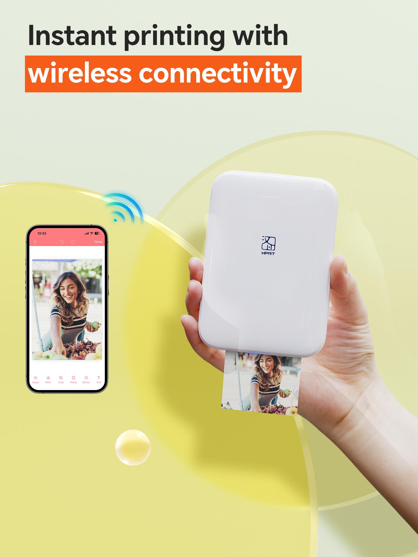 HPRT MT53 Mini Photo Printer, Portable Wireless Bluetooth Sticker Printer for iPhone & Android, 2x3 Inch Instant Color Sticker Photos, Valentine's Day Gift