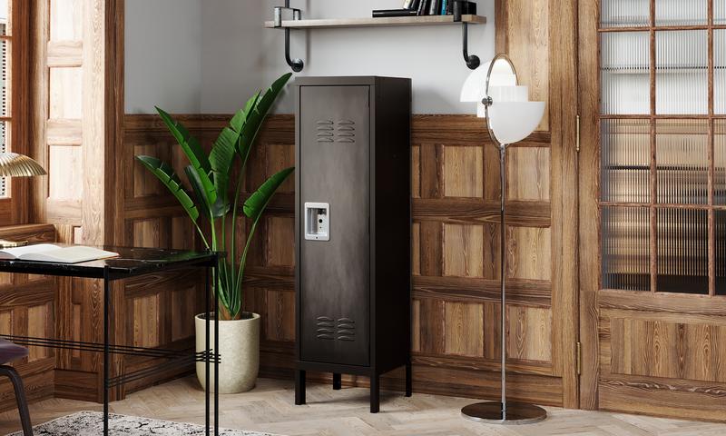 Letaya Metal Locker with Lock,55" Storage Cabinet Steel Retro Wardrobe with Lockable Doors for Home Office Employees School Dormitory Gym (1 Door) cupboard Letaya Metal Locker with Lock,55" Storage Cabinet Steel Retro Wardrobe with Lockable Doors for Home Office Employees School Dormitory Gym (1 Door) cupboard