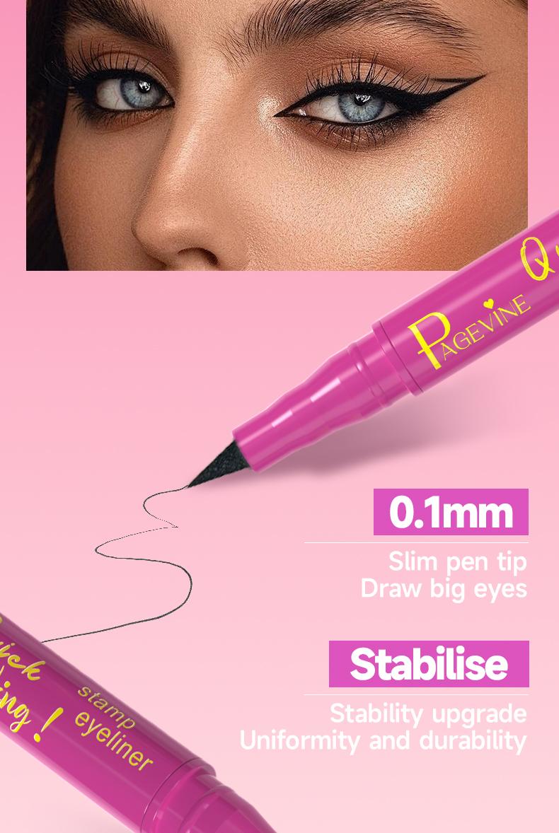 2-In-1 Dual Head Wing Stamp Wings Eyeliner Liquid Pen, Easy Cat Eye Template Makeup Tool, Waterproof Sweatproof Long-Lasting