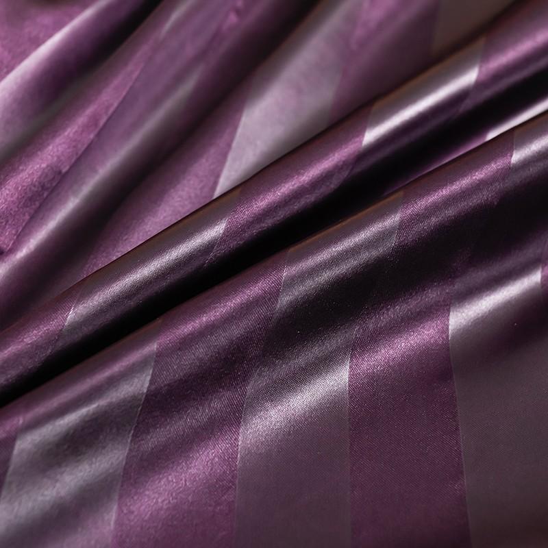 Luxury Striped Satin Fitted Sheet 3 Piece Set, Cooling Deep Pocket, Wrinkle & Fade Resistant, Hotel Style for Hot Sleepers