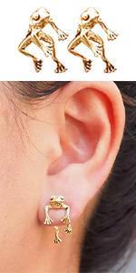 Frog Earrings for Women Cute Stuff Vintage Frogs Shaped Stud Earring Funny Cute 3D Animal Earrings Whimsical Jewelry Unique Gifts for Women Mothers Day Gifts