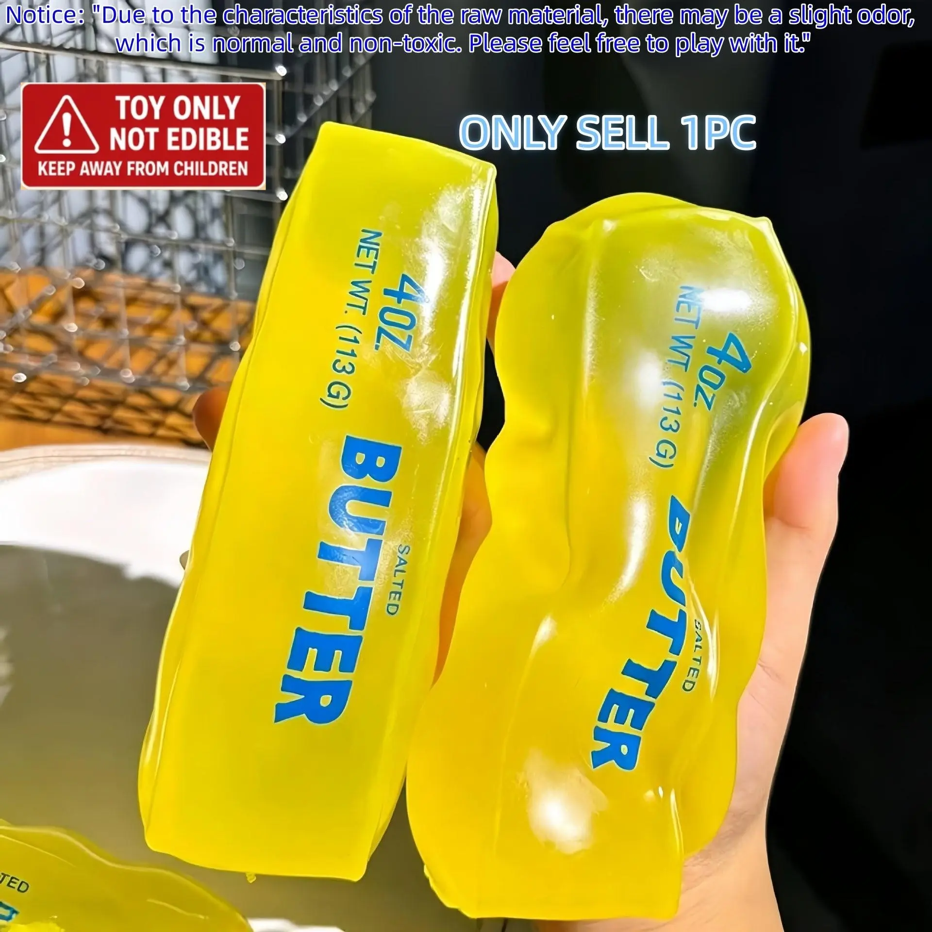 Plastic Malleable Butter Stick, Non-Return Elasticity, Stress Relief Toy, Cheese Bar Design, Trendy Internet Celebrity Gift, Decompression Squeeze Fidgets