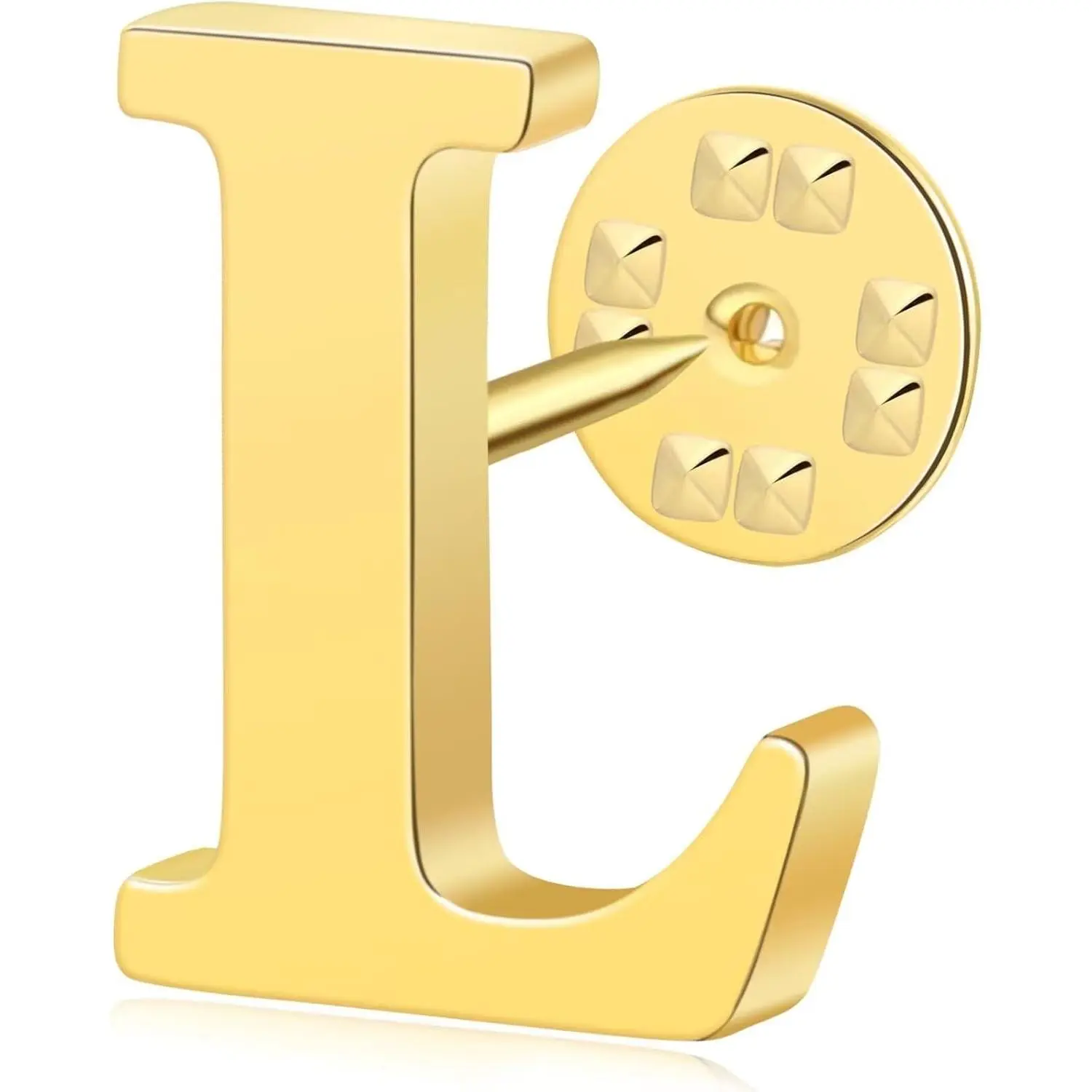Initial Letter Lapel Pins for Men Women Personalized Name Brooch Pins for Men Suits Hats Metal Button Pins Gold A-Z
