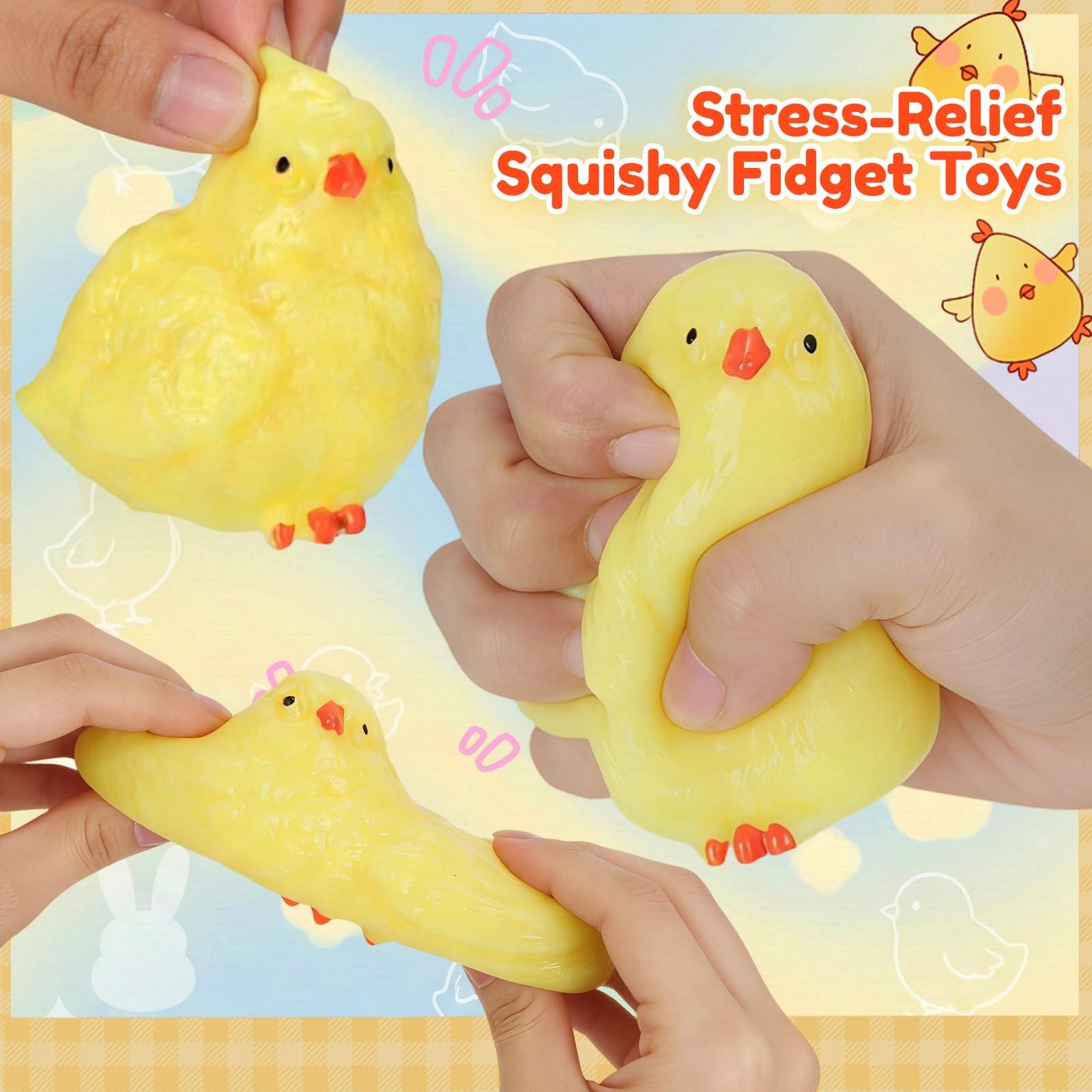 Handmade Ultra Soft Chick Squishy Fidget Toy, 2 Counts Taba Squishy Hairless Chicken Design, Ideal for Stress Relief & Fun