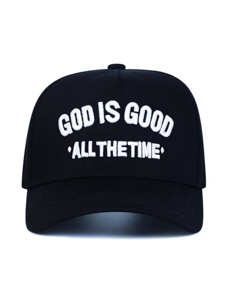 Unisex God Is Good Baseball Cap, Adjustable Sun Protection Hat, Casual Woven Fabric, Suitable for Spring & Fall Travel Outdoor Use