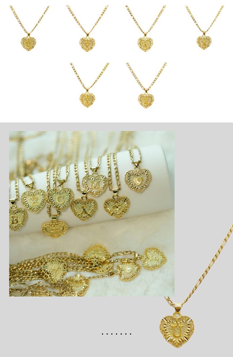 GGIRL 18K Gold Plated Heart initial letter necklace Fashion and simplicity Men and women Jewelry Fashion Jewelry Gift for Holiday Haul Christmas Birthdays Anniversaries