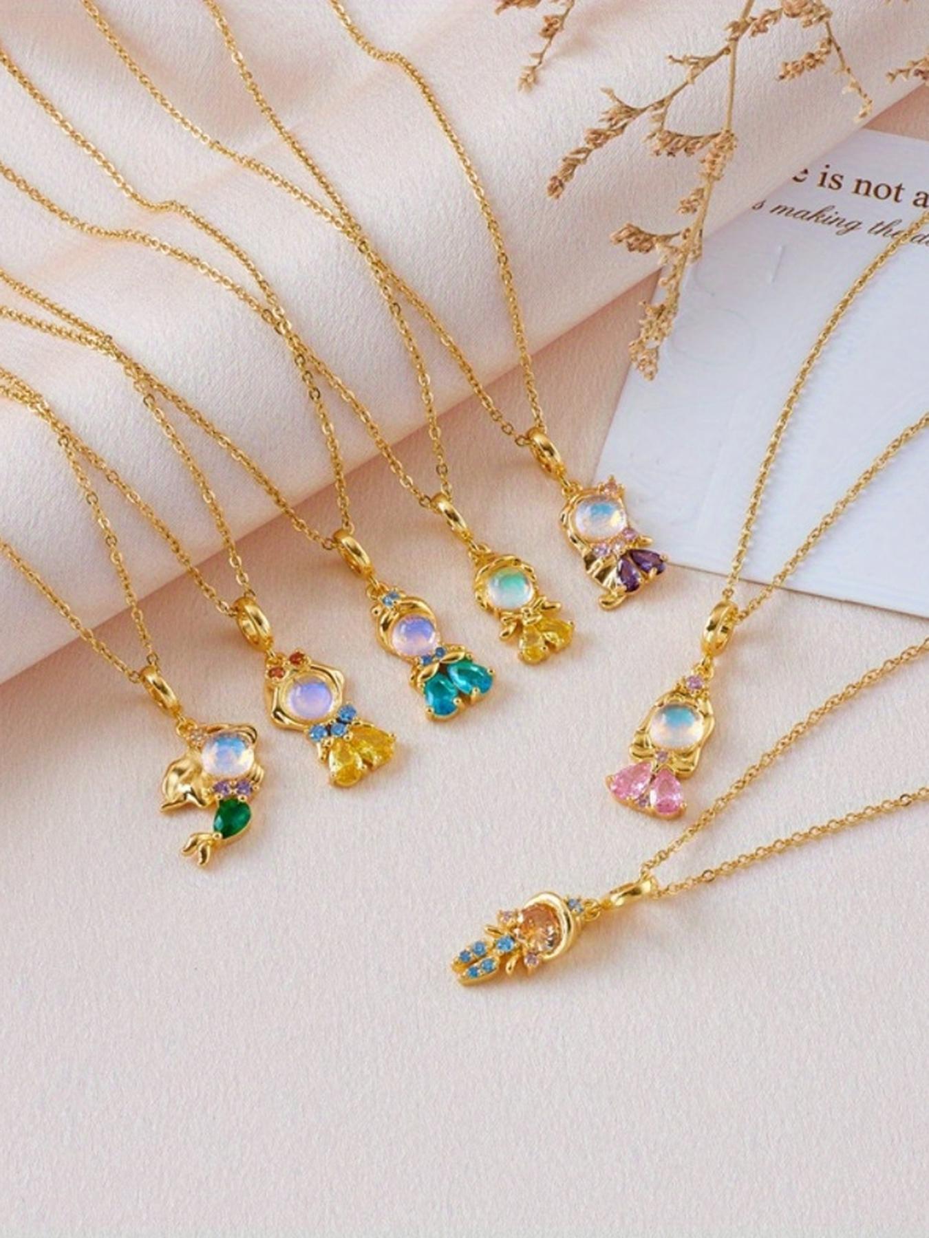 Cute Cartoon Fairy Tale-Style Mini Figure Pendant Necklace Set for Women – Spring/Summer Fashion Accessory – The Perfect Gift for Family, Friends, and Loved Ones