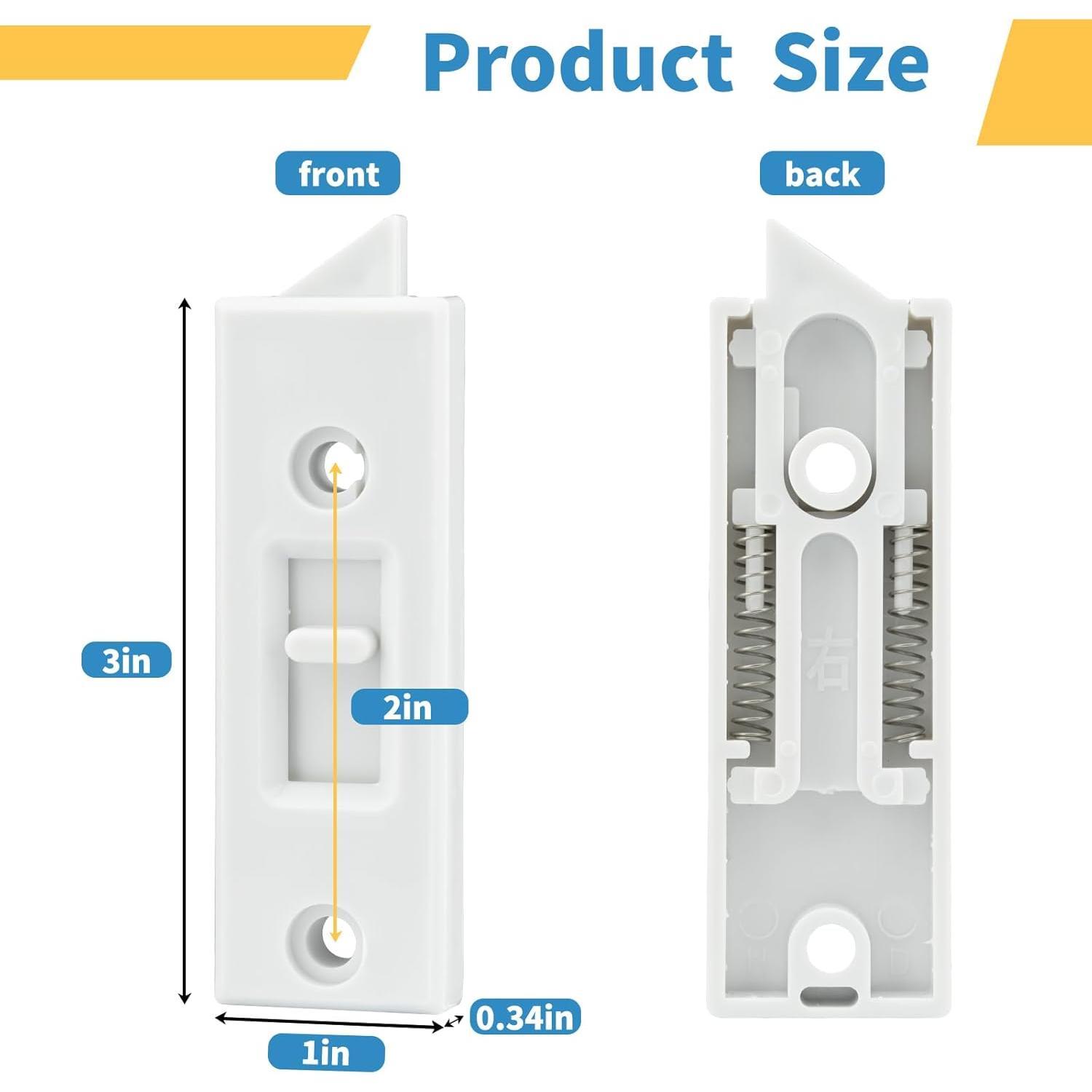 8 count Window Latch Locks Spring  Window Tilt Latch  Part by ,Vinyl Plastic Construction,Window  and Hardware 2 Inch Hole Center Spacing Sliding Lock White