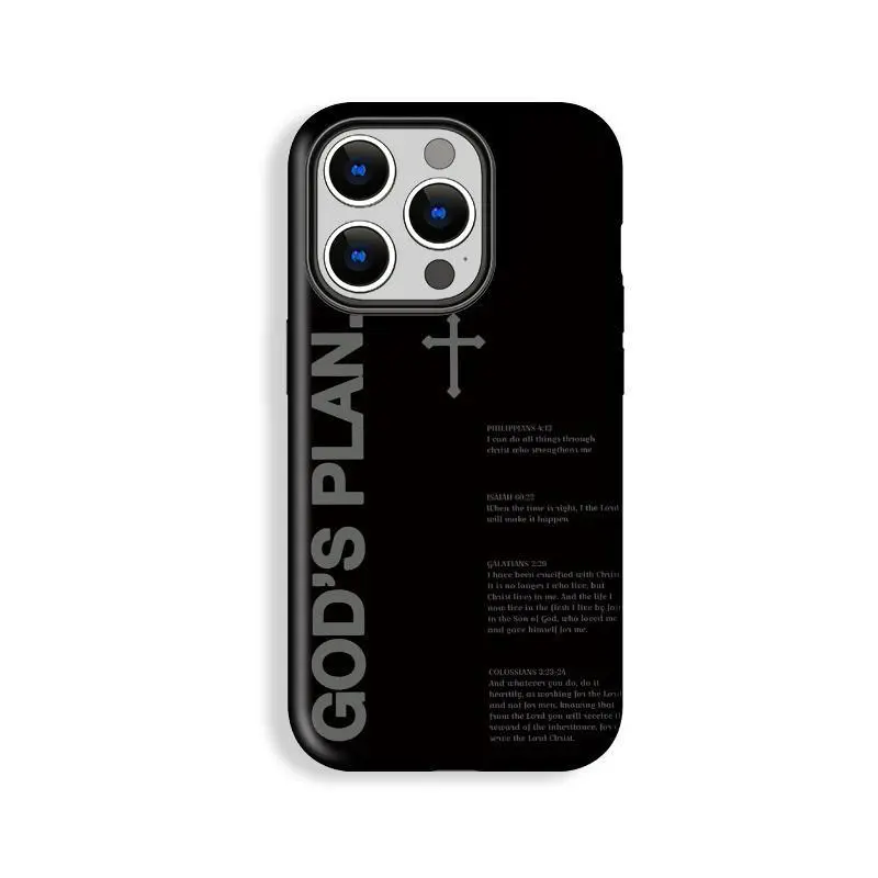 God's Plan Isaiah Psalm Pattern Dual-Layer Polycarbonate Cellphone Case Casing - Durable Shockproof Protection Accessory, Handheld Protector for iPhone 11/12/13/14/15/16/17 Pro, ProMax, Plus, Air