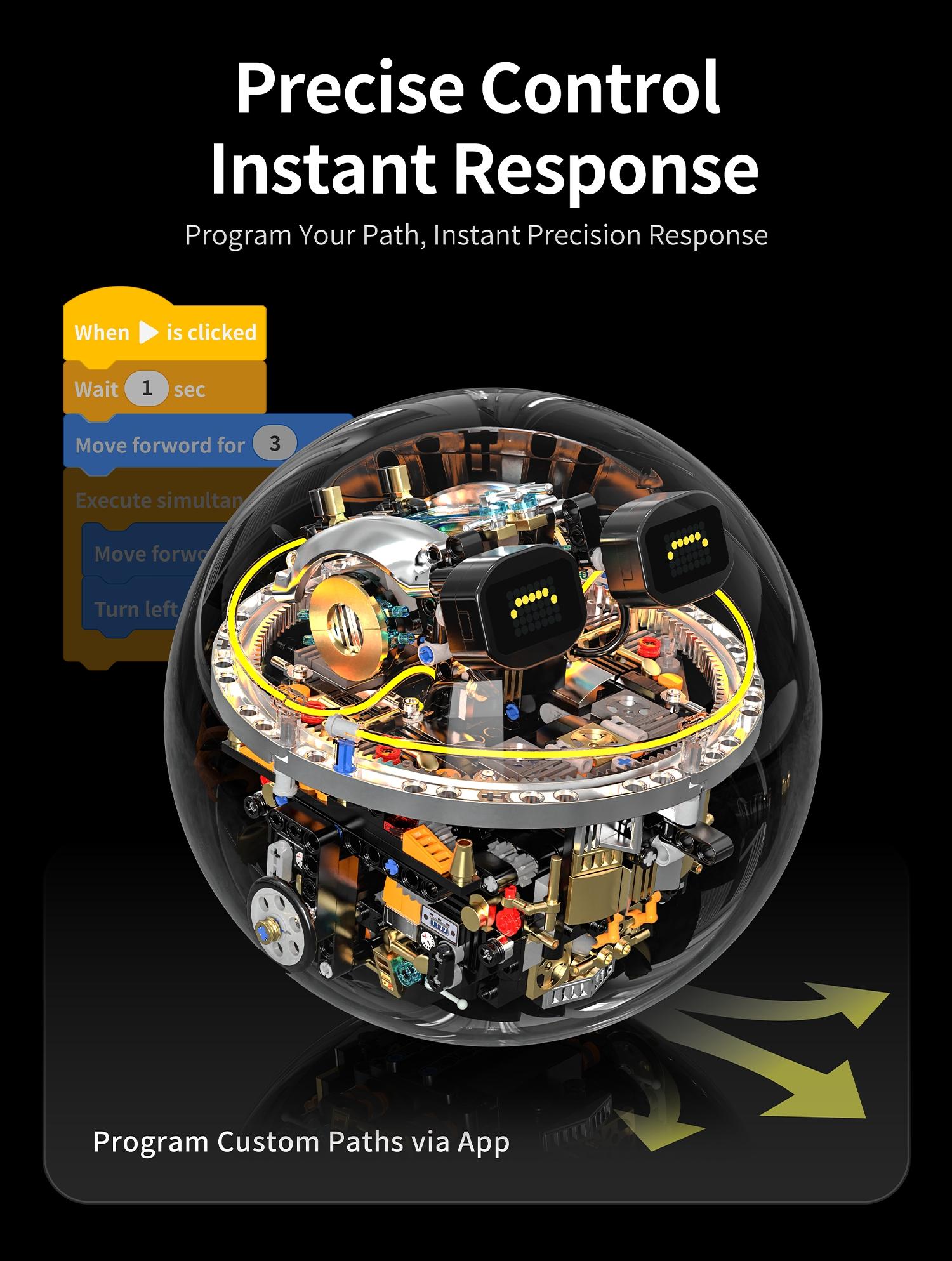 Programmable Sphere Robot RC Kit 804pcs, Stem Education Coding & Assembly Toy, Ideal Gift for Engineers, Architects, Parents