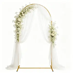 Golden Metal Party Arch, 4/5/6/6.6/7.2ft Multi-size Frame, Reliable Balloon Arch Support, Versatile Decor for Wedding, Birthday, Baby & Bridal Parties