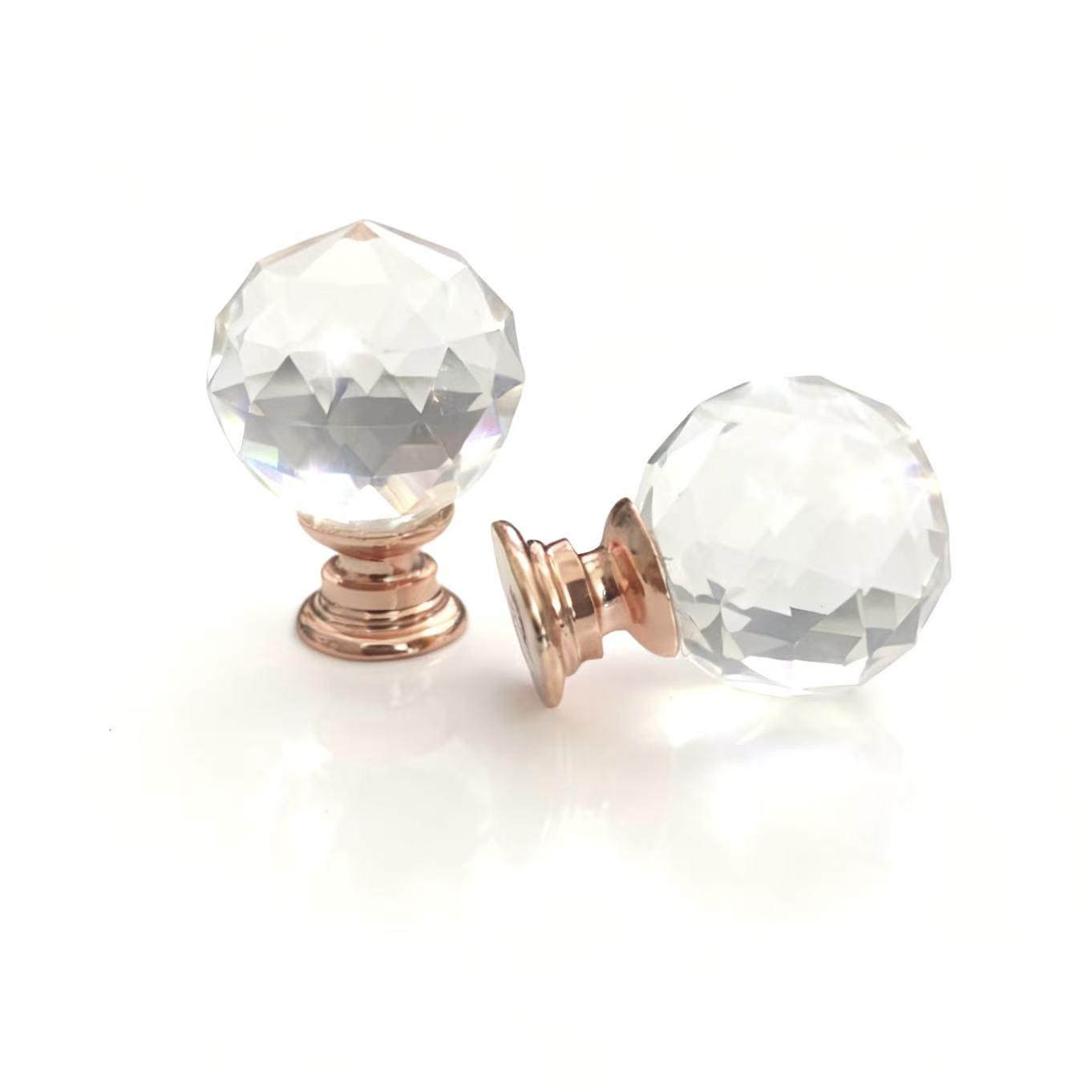 10 Crystal Drawer Knobs, Round Handle Ball Pulls, Suitable for Cabinets, Dressing Tables, Drawers, Kitchen Furniture - Transparent, Door Knob, Door Hardware