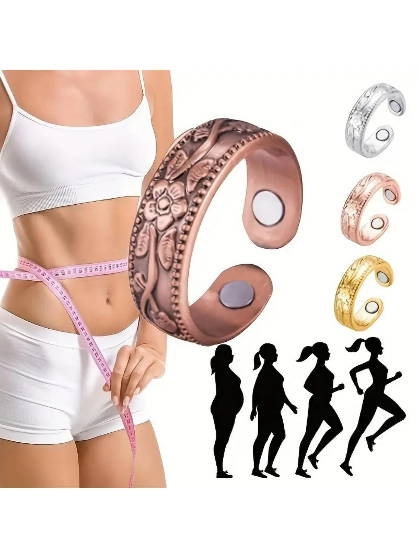 Trendy Luxury Copper Plum Four Magnet Therapy Ring, Couple's Fashion Jewelry, in Stock, Perfect Gift for Lovers