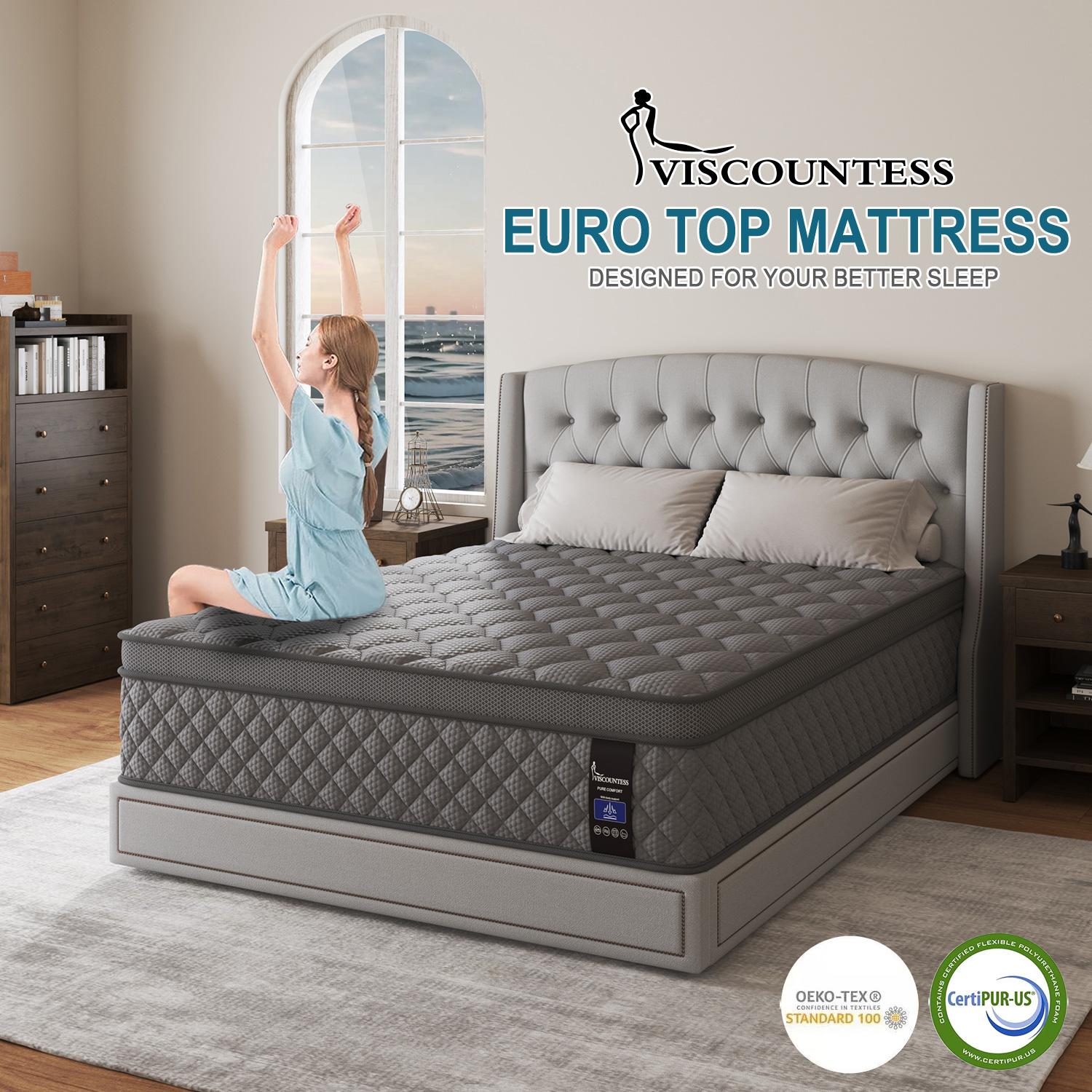 Twin Full Queen King Mattress, 10"12" 14"Hybrid Mattress with Gel Memory Foam and Individually Pocket Innerspring Euro Top Mattresses Medium Firm for Motion Isolation, Edge Support