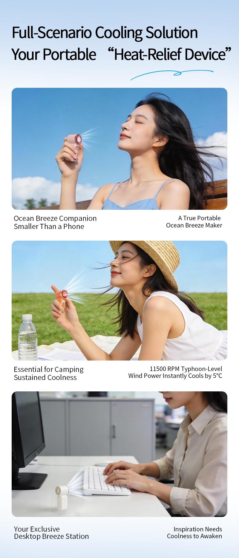 Adjustable in 199 positions, handheld fan cooling board, high wind speed and airflow, portable design, suitable for use in homes and offices, durable and efficient.