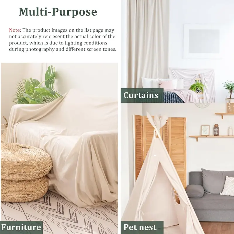 Canvas Drop Cloth, 9 x 12  Canvas Tarp, Washable and    Tarp, Drop Cloths for Painting, Curtains, Furniture and Floor Protection