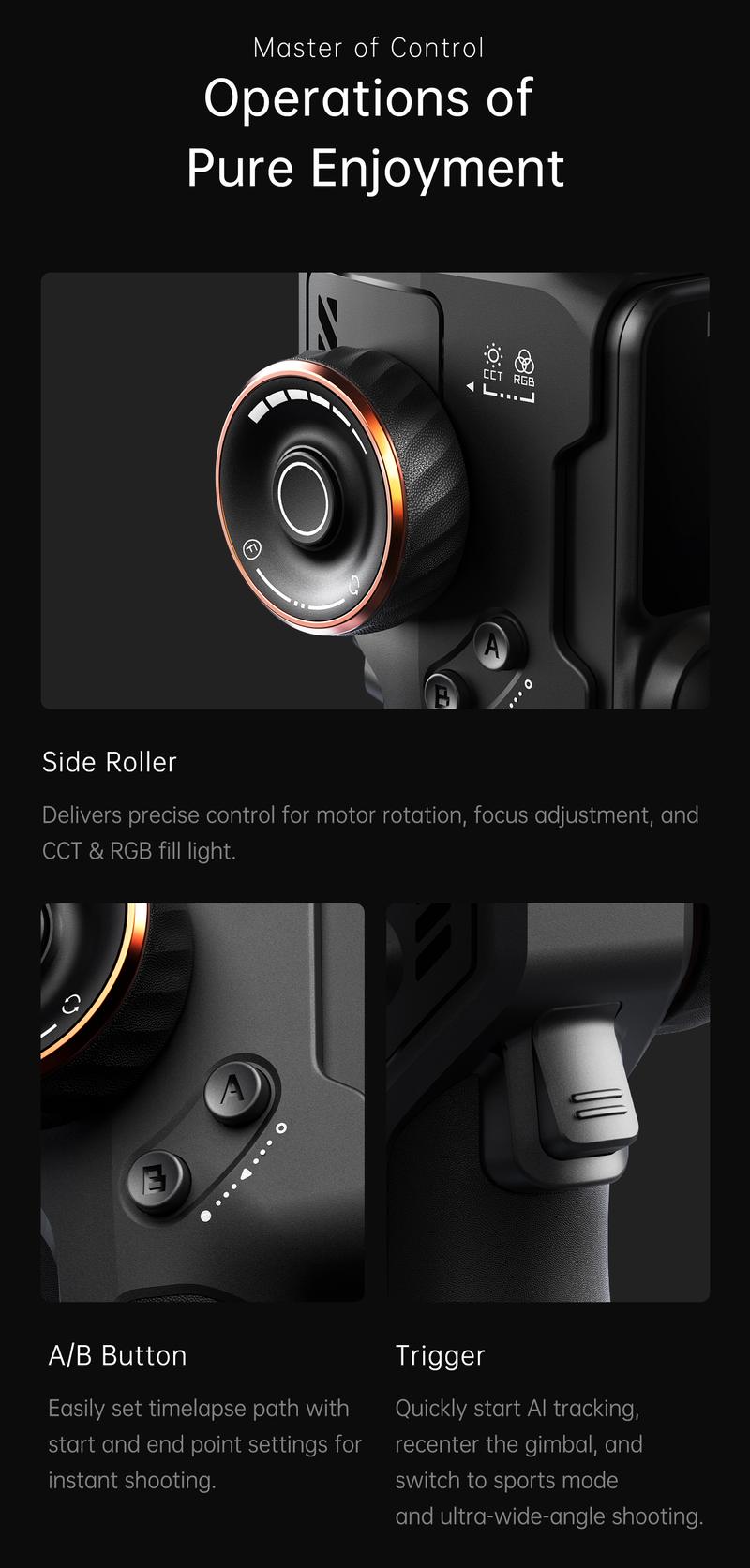 Hohem iSteady M7 Kit AI Tracking Smartphone New Gimbal Stabilizer 3-Axis with Magnetic Fill Light/AI Tracking Sensor for iPhone Android with 1/4-inch Color Tochscreen Display,Detachable Remote Controller, Max Payload 500g