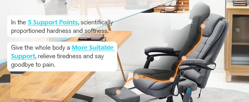 AECOJOY Ergonomic Reclining Office Chair with Massage & Footrest High Back Swivel Gaming Chair Adjustable Reclining Feature & Seat Height Flexibility Premium Materials