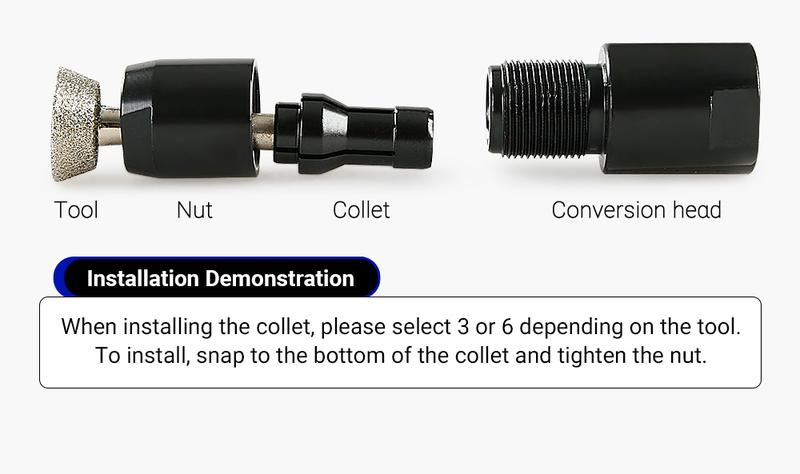 LOZLIN 3MM & 6MM (1/8" & 1/4") Angle Grinder to Straight Grinder Adapter - 5/8-11 Thread Converter for DeWalt/Makita - Accessories for Rotary Bits Power Tools Hardware