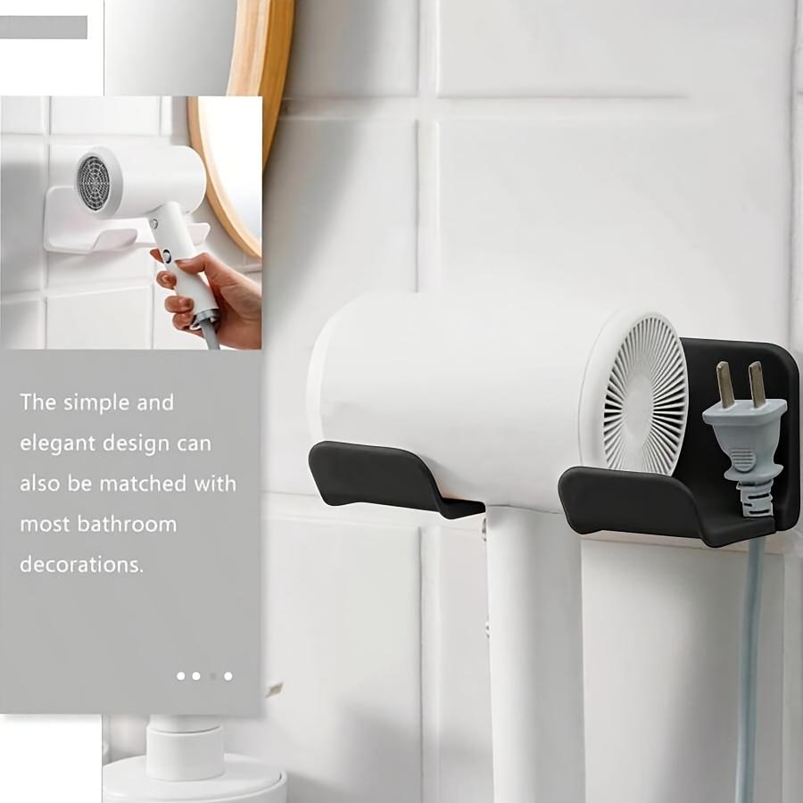 Blow Dryer Rack Storage Shelf, Bathroom Wall-Mounted Organizer, Bathroom Organizing Accessories, No-Drill Self-Adhesive Blow Dryer Holder, Adhesive Hanging Storage Rack, Hair Dryer Holder