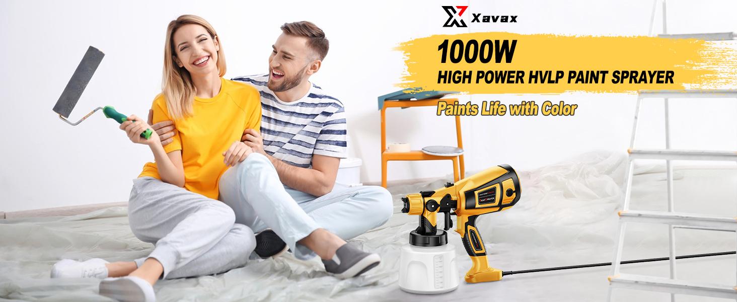 Paint Sprayer 1000W High Power Electric Spray Paint 1400ml High Capacity Container Easy to Clean for Paint Sprayer for Furniture Garder Chairs Fence Walls Door Etc