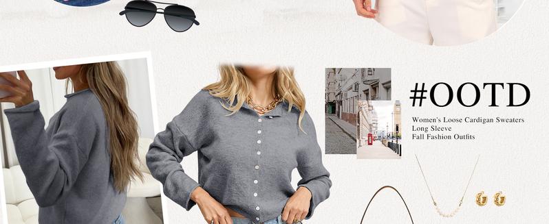 ANRABESS Cardigan Sweaters for Women Lightweight Button Down Long Sleeve Soft Y2k Trendy Casual 2025 Fall Fashion