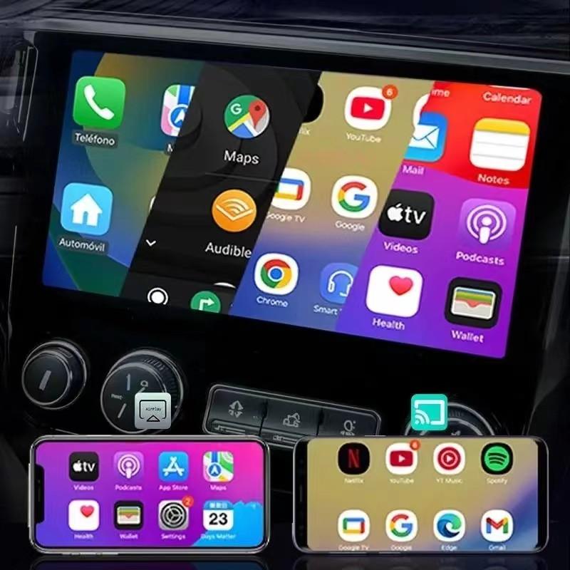 2026 New 4-In-1 Carplay Wireless Adapter, Compatible with iPhone/android, Fast Connection, Hands-Free Call, Airplay, Mirror Link, Bluetooth-compatible 5.0