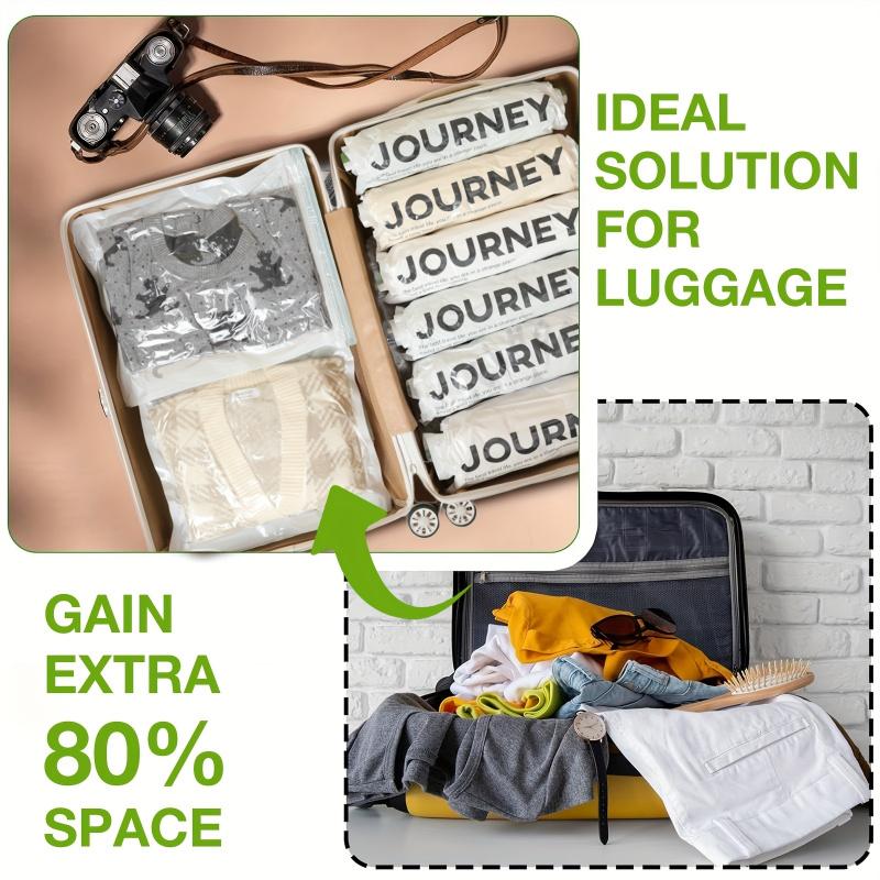 convenient and quick travel essentials, transparent storage bags that do not require a pump or vacuum cleaner, available in various sizes, upgraded with a matte texture, suitable for towels, socks, cosmetics, underwear, and jackets