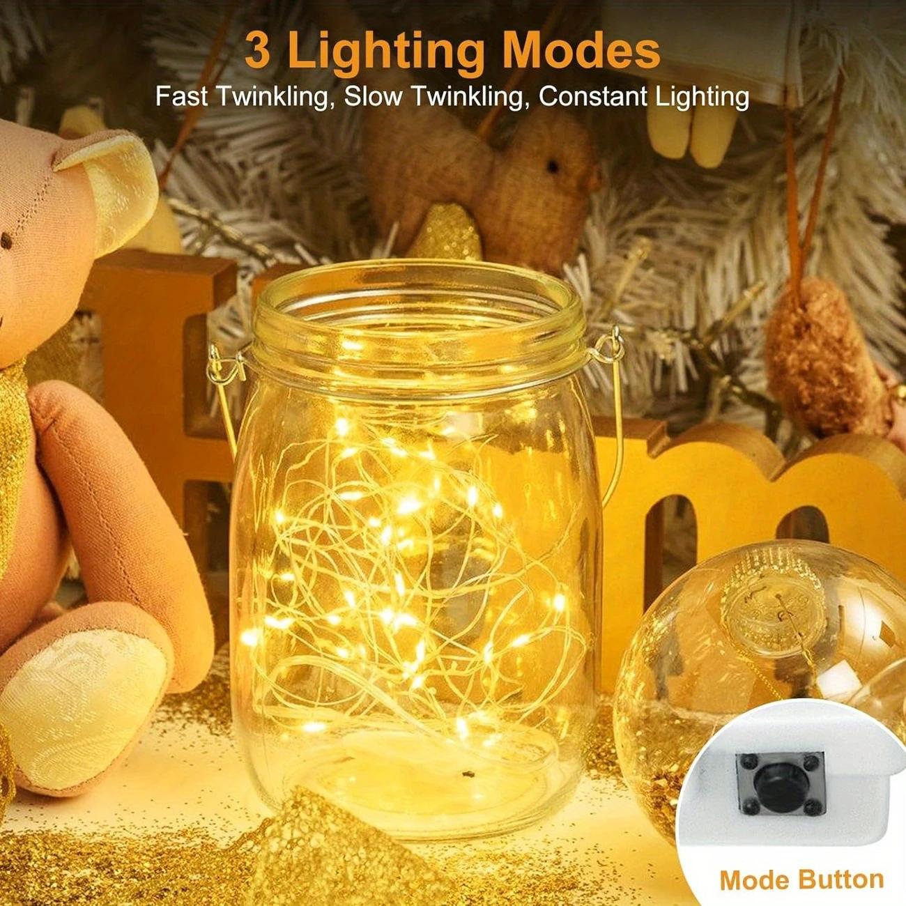 30-Pack LED Fairy Lights Battery Operated, Silver Wire, 20 LEDs, 6.5 Feet Twinkle Firefly Star & Moonlight String Lights for DIY, Wedding, Party, Bedroom, Garden, Christmas, Valentine's Day, Flowers, Warm White