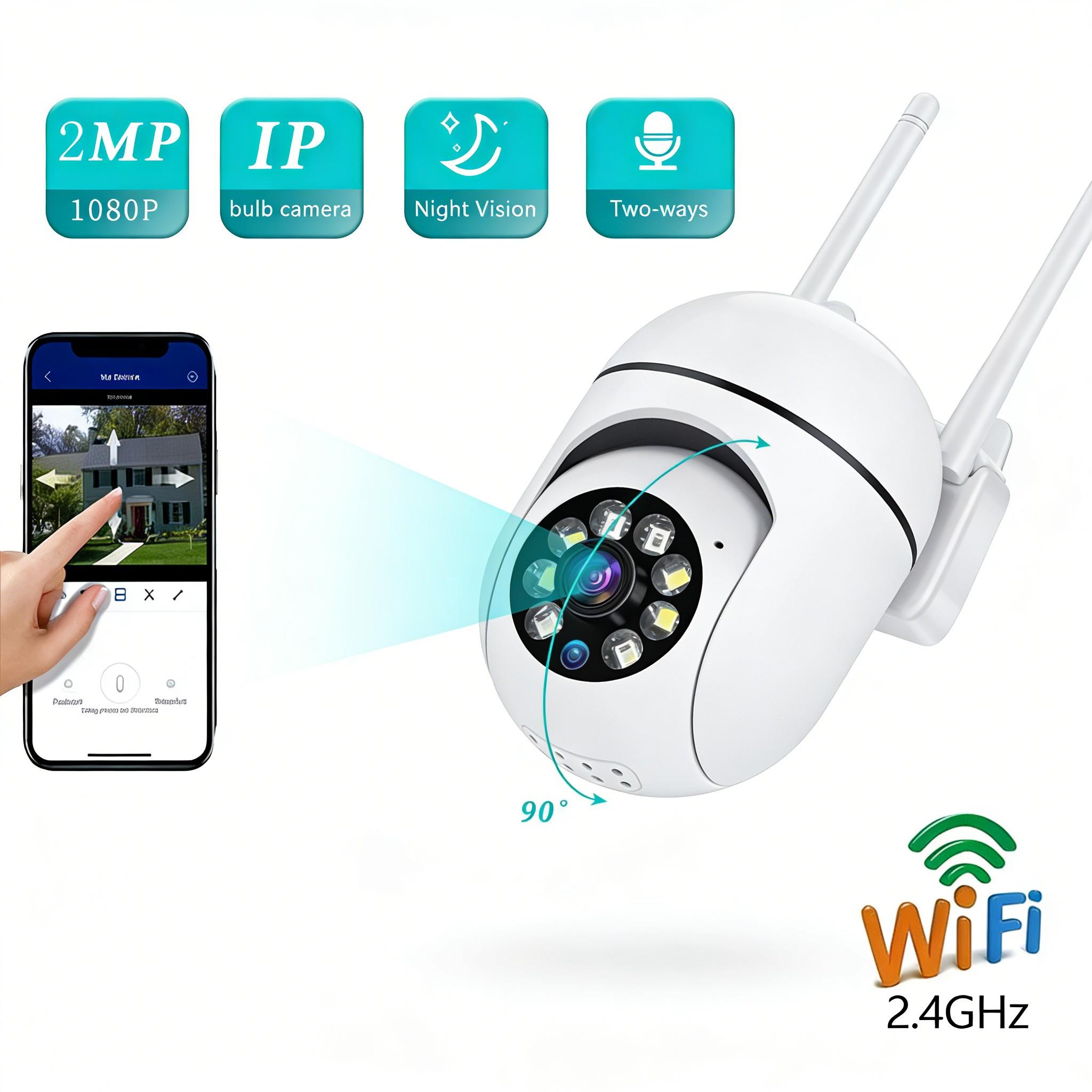 8mp Wi-Fi Ip Outdoor Wireless Security Camera, 4x Zoom, Ai Human Tracking, Two-Way Audio, HD Night Vision, Color Camera