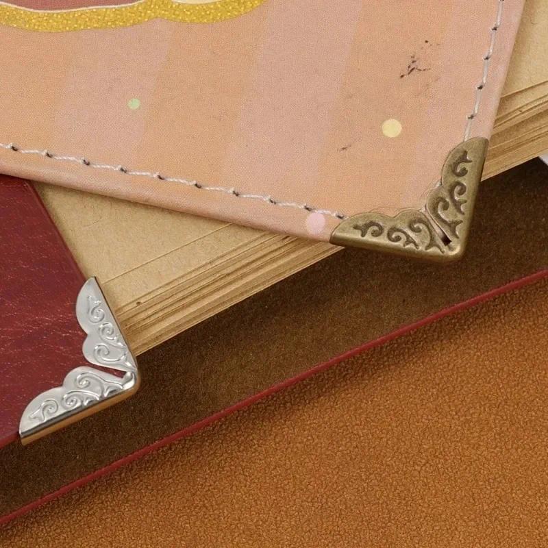 200PCS Metal Book Corner Scrapbook Photo Album Corner Protectors DIY Menu Vintage Corners Card File Folder Craft Supply Decor
