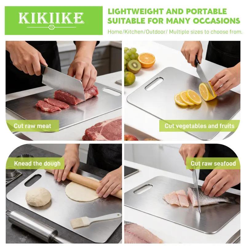 Stainless Steel Food Cutting Board 40x30cm, Durable Large Kitchen Chopping Block for Meat, Fruit, Vegetables and Baking, Easy to Clean, Suitable for Daily Use, Cutting Boards for Kitchen