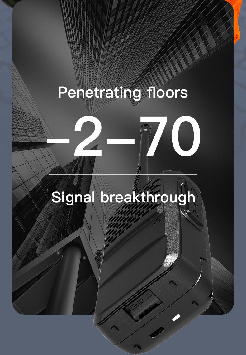 Portable UHF analog two-way walkie talkie Type-C charging convenient and efficient power replenishment 10000mAh large capacity battery with 22 days of ultra long standby time suitable for various outdoor activities such as camping, hiking, team exploratio