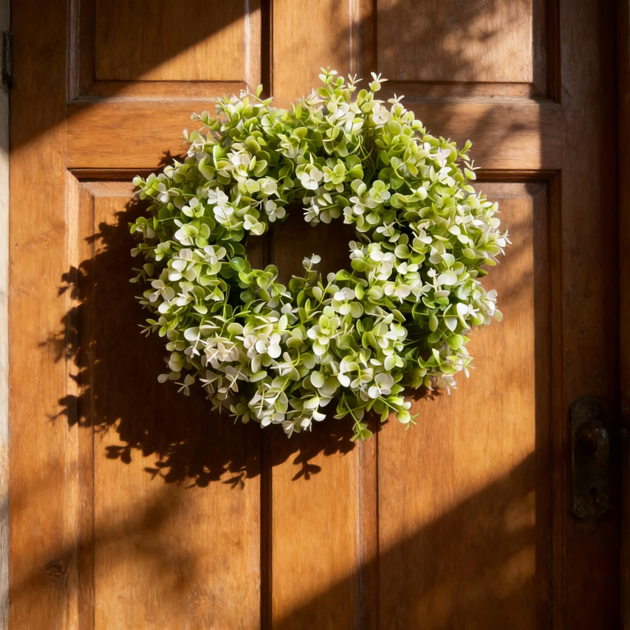 Artificial Eucalyptus Tree and Wreath, Perfect for Spring Summer Easter Mother's Day Graduation Decor, Home Garden Patio Porch Barn Door
