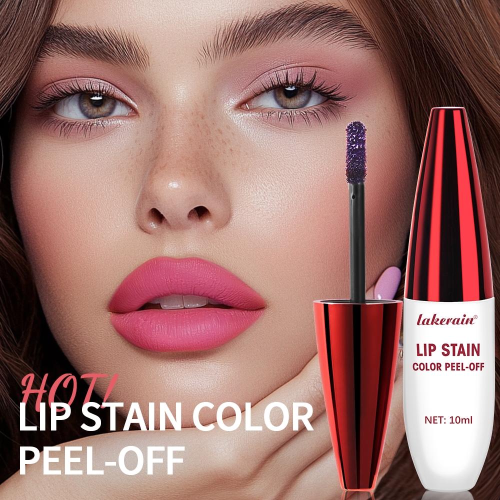 3 Color Peel-Off Lip Gloss Set, Highly Pigmented Lip Tint Lip Glaze, Long-Lasting & Transfer-Proof Lip Tatoo, Ultra-Easy to Apply, Non-Sticky Wear, Instantly Brightens & Enhances Lip Color, for Daily Use, Parties & Travel, Makeup