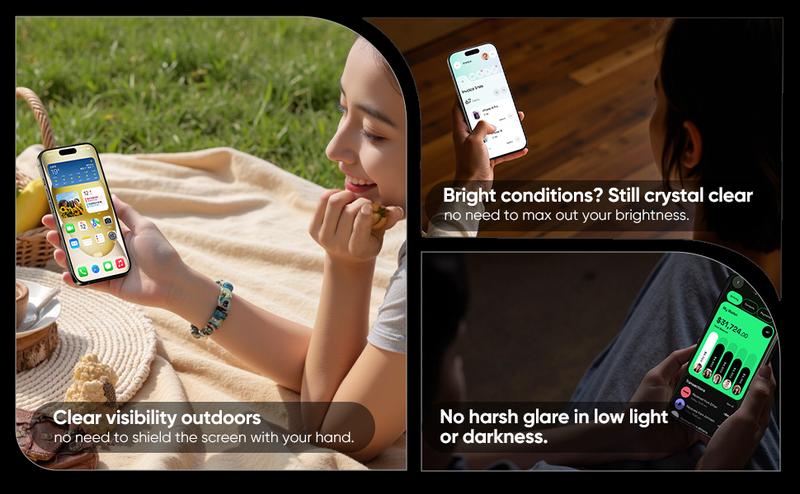 MAGIC JOHN 2-Pack Screen Protector for iPhone, Samsung, and Google–Crystal Clear, Scratch-Resistant, Ultra-Smooth Touch, Privacy Protection, Circular Polarized Eye Protection, Easy Installation