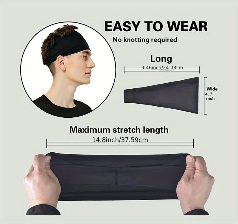 5pcs/1pc Men'S Sports Headband - Sweat Absorbing, Non-Slip, Breathable Fabric for Running, Gym, Basketball, Tennis - Adjustable Headband for Men And Women