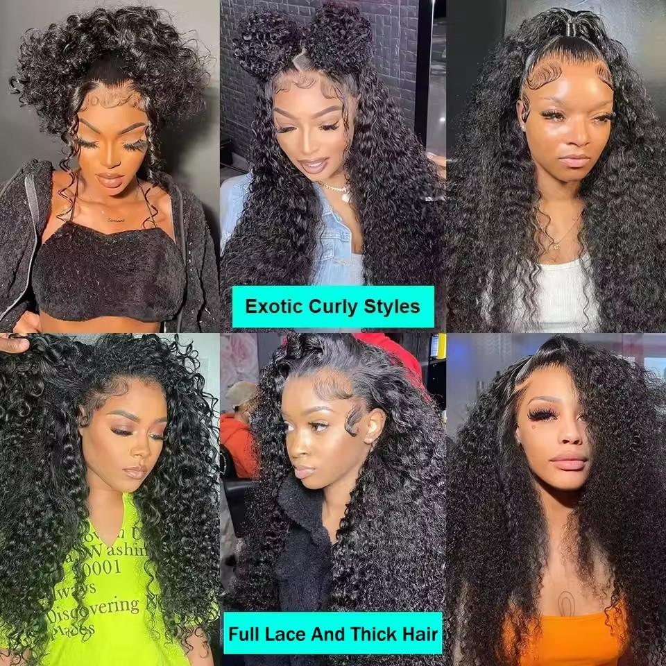 Bling Hair Kinky Curly 13x6 13x4 Lace Front Wigs Human Hair 180% Density Curly Human Hair Wig for Women Natural Black HD Transparent Lace Frontal Wigs Human Hair Pre Plucked with Baby Hair