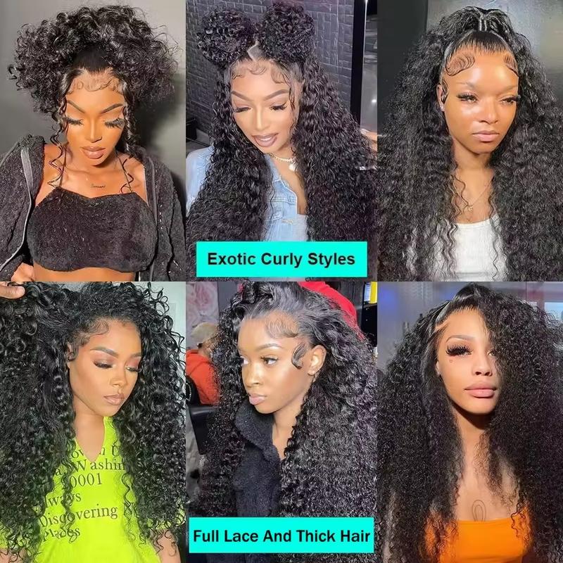 Bling Hair Kinky Curly 13x6 13x4 Lace Front Wigs Human Hair 180% Density Curly Human Hair Wig for Women Natural Black HD Transparent Lace Frontal Wigs Human Hair Pre Plucked with Baby Hair