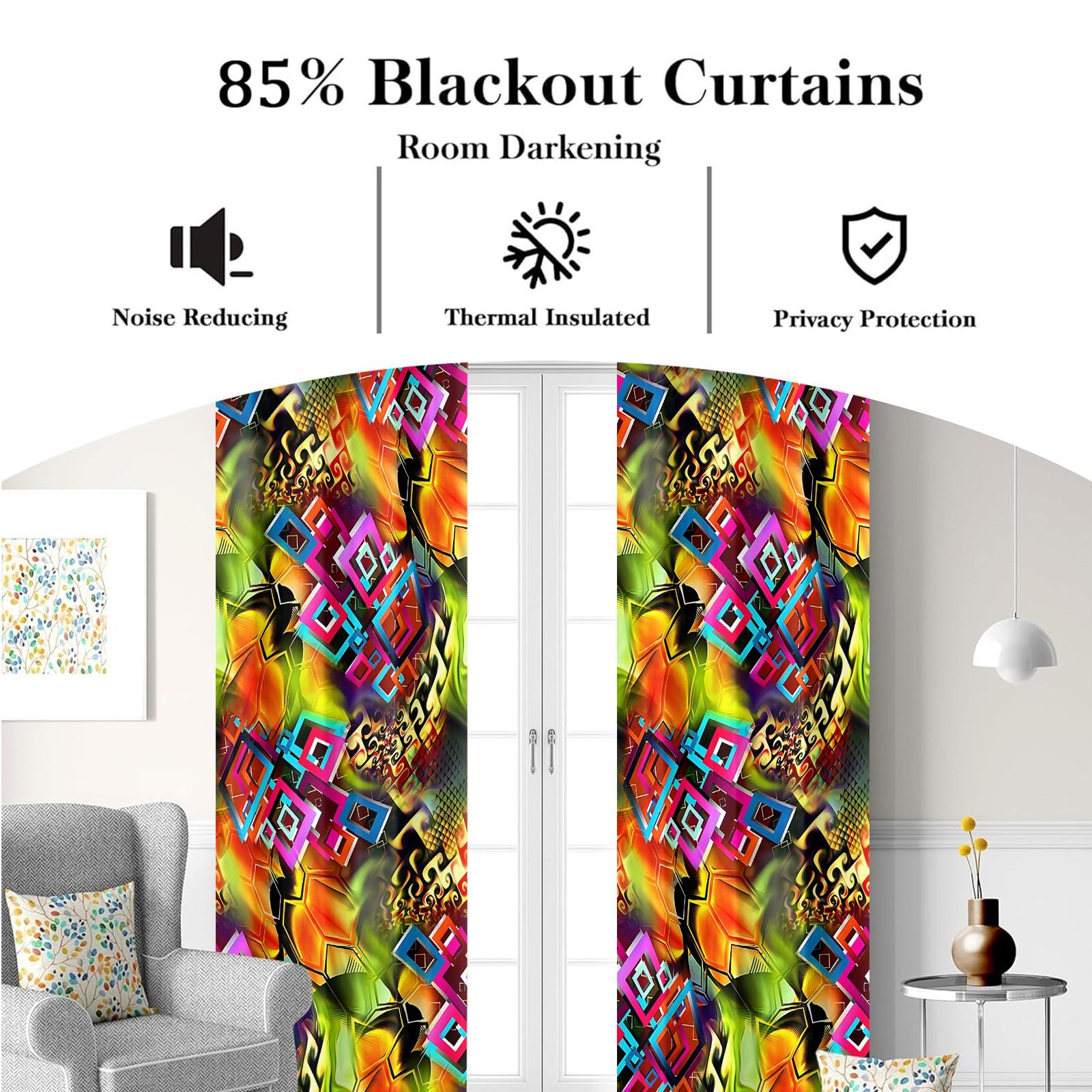 2 Panels Boho Paisley Print Blackout Curtains, Vintage Ethnic Style Darkening Grommet Window Drapes, HD Digital Print, Soft Durable & Light Blocking, Perfect for Bedroom, Living Room, Dorm & Studio Home Decor