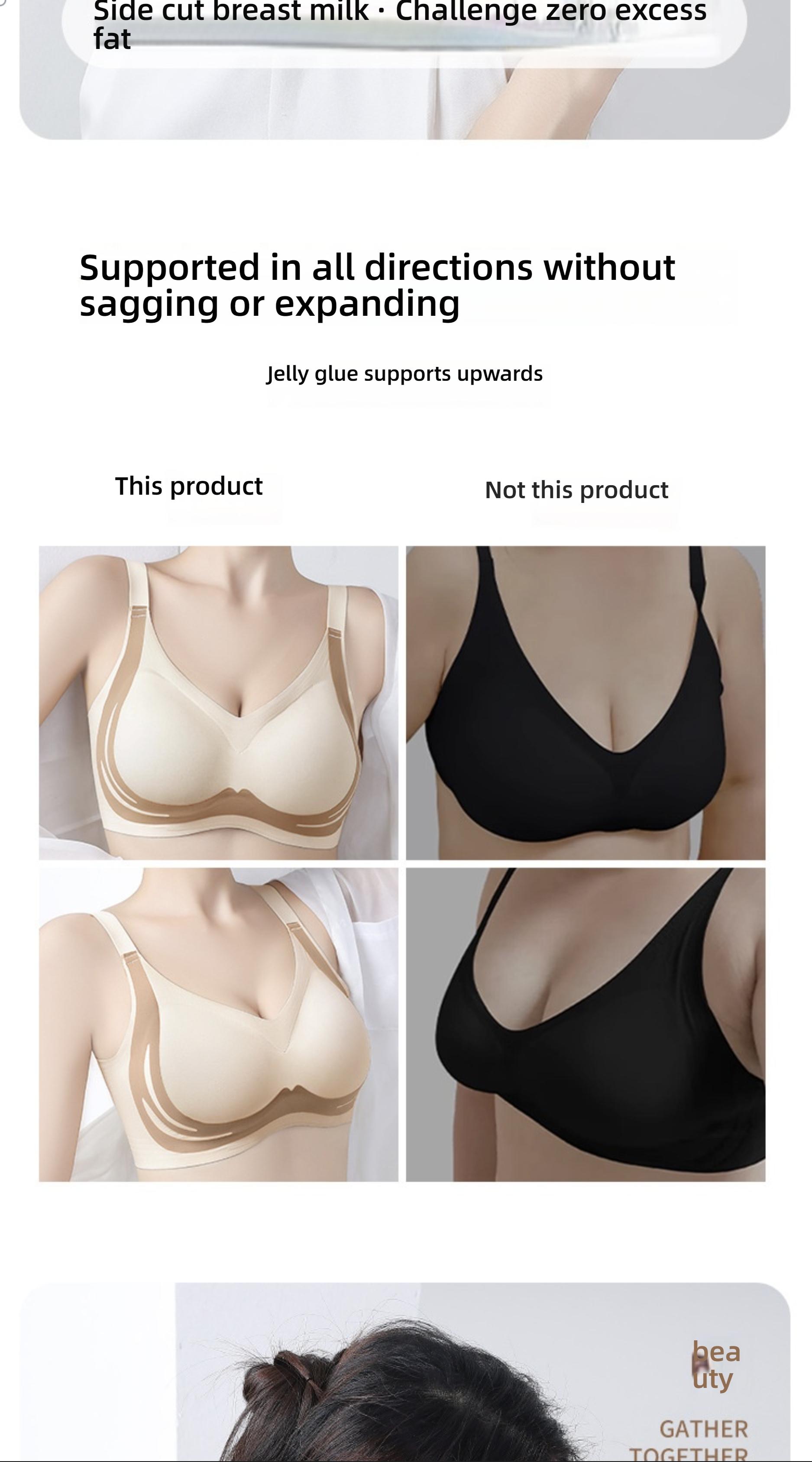 Fixed Cup Lift Push-Up Bra, Anti-Sag No Underwire Gathered Breast Support, Seamless Adjustable Backless Tube Top Lingerie