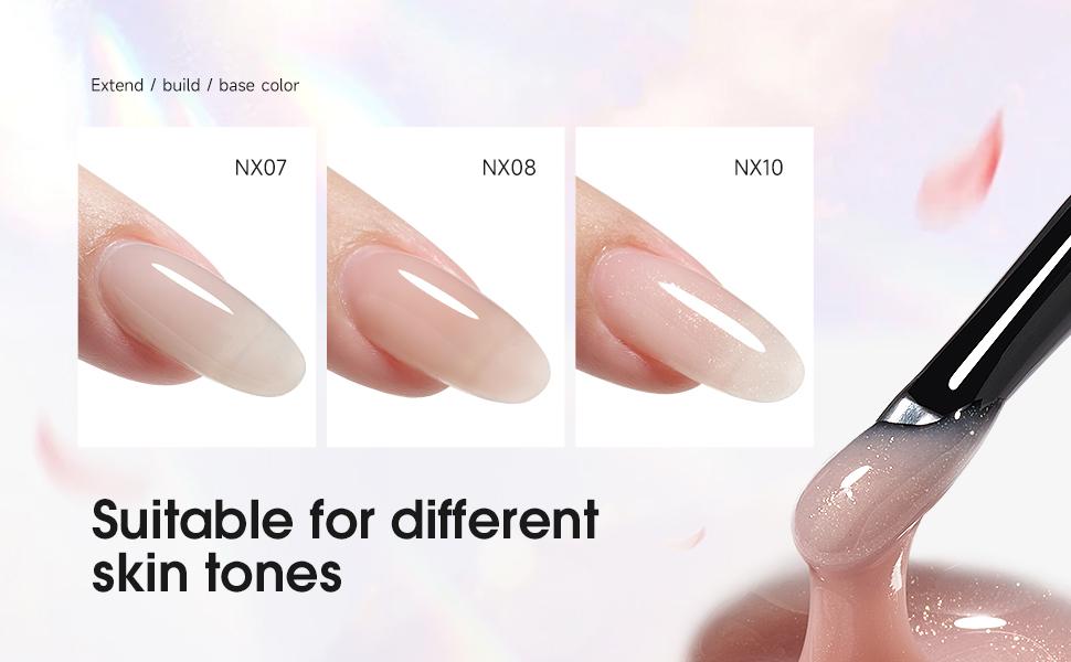 TRICOLOR FISH 35g Jelly Nude Pink Building Gel - Perfect for Nail Extensions & Natural Look Easy Application, Long-Lasting Shine