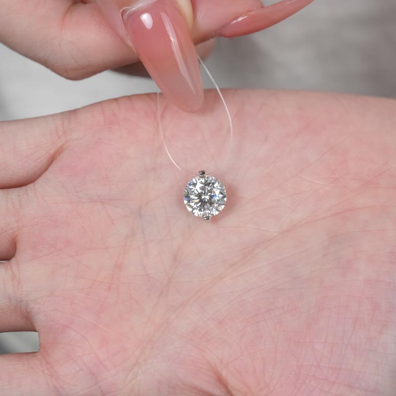 【#450 New Choker Necklace】Invisible 1-3CT Clear Nylon Thread Necklacevvs Synthetic Moissanite Necklace in 925 Sterling Silver Birthday Mother's Day Gift for Men Women Wedding Invisible Necklace 【#450 New Choker Necklace】Invisible 1-3CT Clear Nylon Thread Necklacevvs Synthetic Moissanite Necklace in 925 Sterling Silver Birthday Mother's Day Gift for Men Women Wedding Invisible Necklace