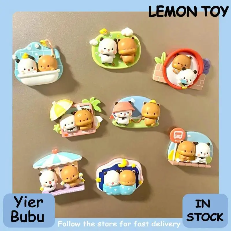 Genuine Yier And Bubu Bear Fridge Magnet Series Blind Box Magnetic Figure Collection Ornament Cute Trendy Toy Lovely Gift
