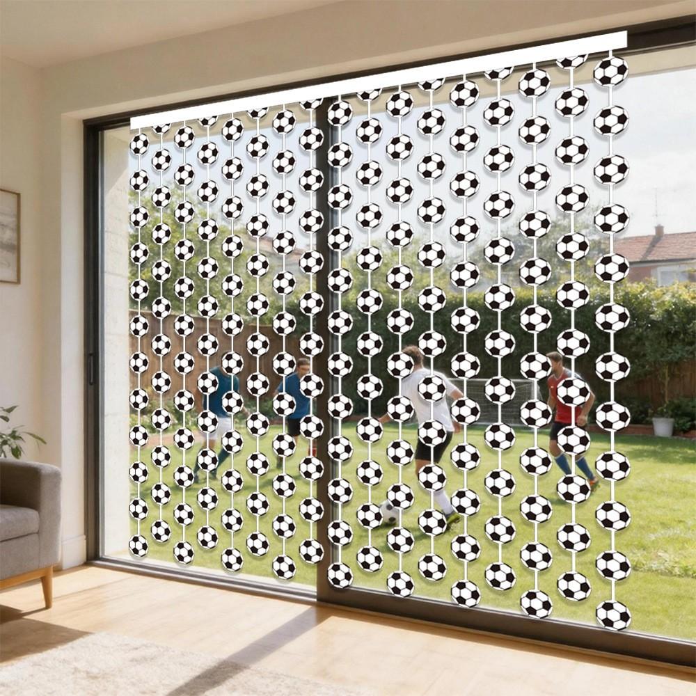 2 Meter Football Rain Curtain, World Cup Theme Party Decoration, DIY Background String Curtain Door Curtain, Usa Mexico Soccer Decor