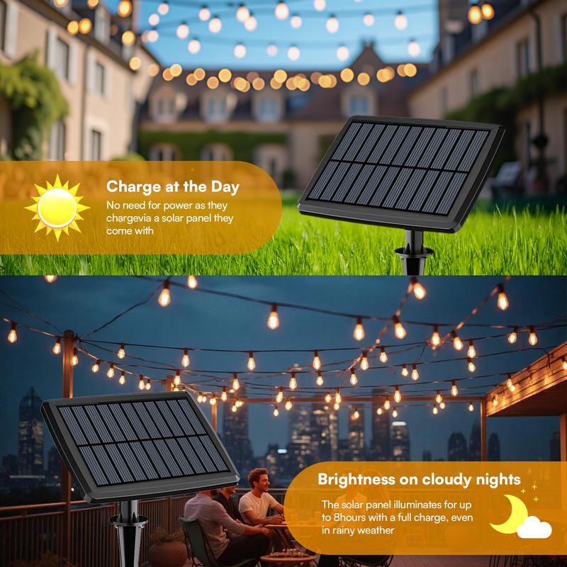 DAYBETTER Outdoor S14 solar string lights IP65 waterproof 3 lighting modes super bright LED lights suitable for terrace, backyard, porch(New & Old Styles Mixed Delivery) DAYBETTER Outdoor S14 solar string lights IP65 waterproof 3 lighting modes super bright LED lights suitable for terrace, backyard, porch(New & Old Styles Mixed Delivery)