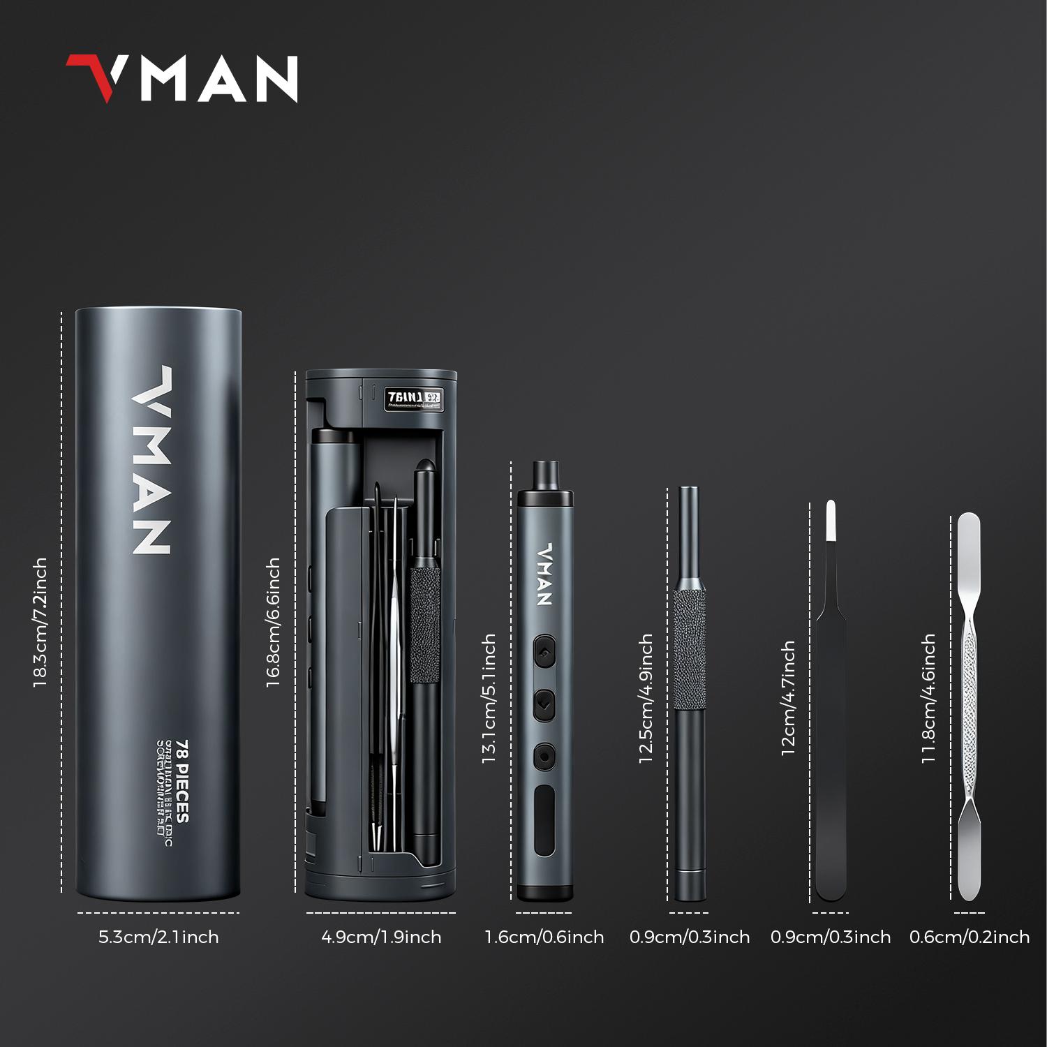 78-In-1 Electric Screwdriver Set, Rechargeable 3.7v Lithium Battery, 5 Torque Settings (0.1-0.5nm), 4 LED Lighting, 2-Hour Runtime