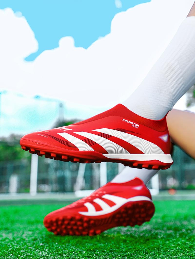 Laceless Stud Soccer Shoes, Suitable for Various Environments, PU Material + Flyknit, Rubber Sole, Strong Grip, Comfortable Lining Laceless Stud Soccer Shoes, Suitable for Various Environments, PU Material + Flyknit, Rubber Sole, Strong Grip, Comfortable Lining