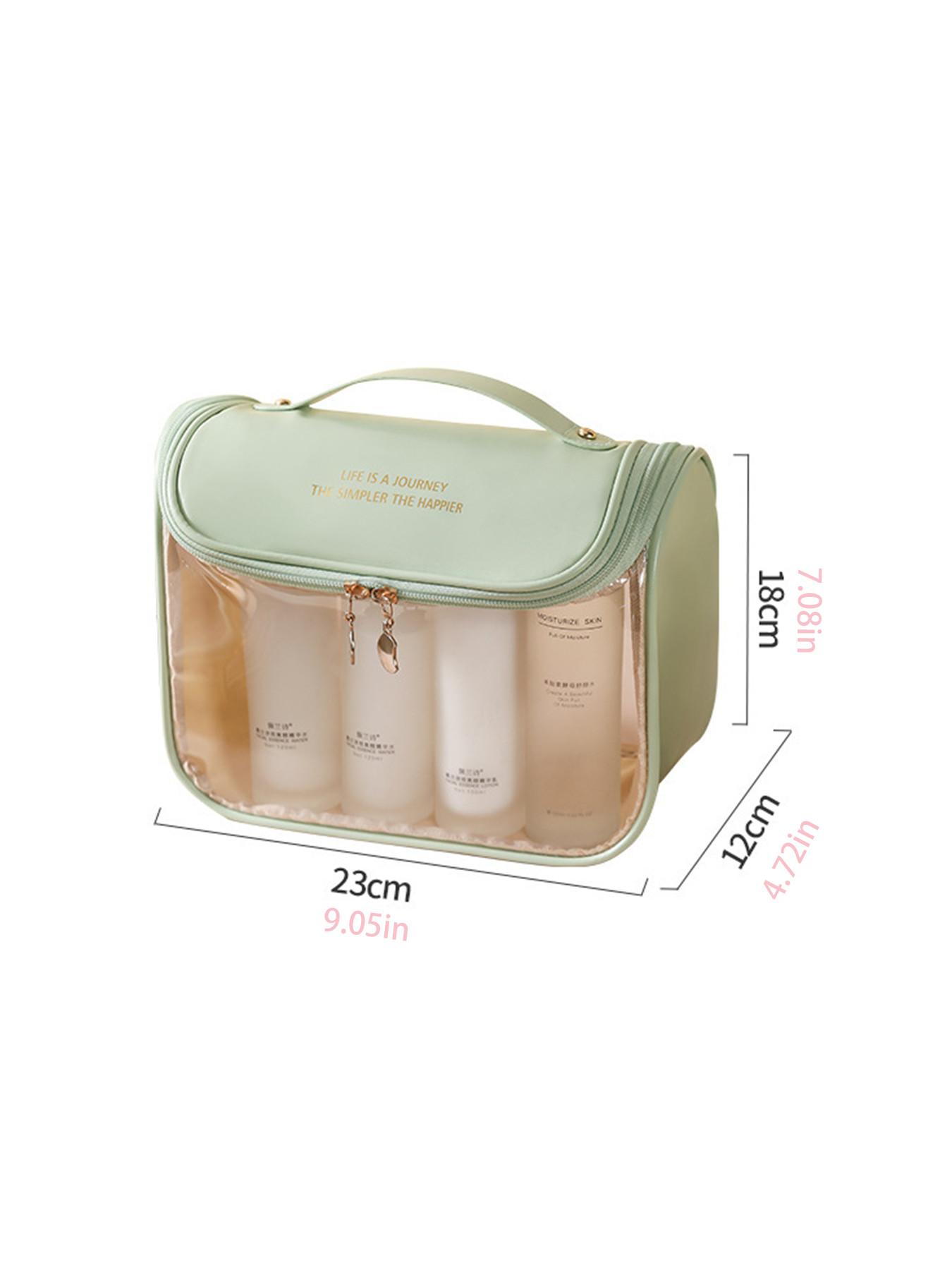 Portable Multi-Functional Transparent Makeup Bag, Travel Organizer, Daily Use, Waterproof Cube Design, Large Capacity Storage Bag